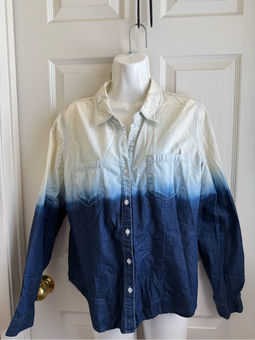 Mossimo Supply Co. White to Navy Ombre Button-Down Shirt